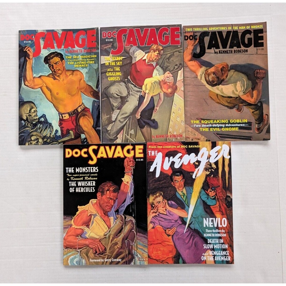 Doc Savage Comic TPB Lot of 5 #8 12 16 18 The Avenger‎ #9 Nostalgia Ventures